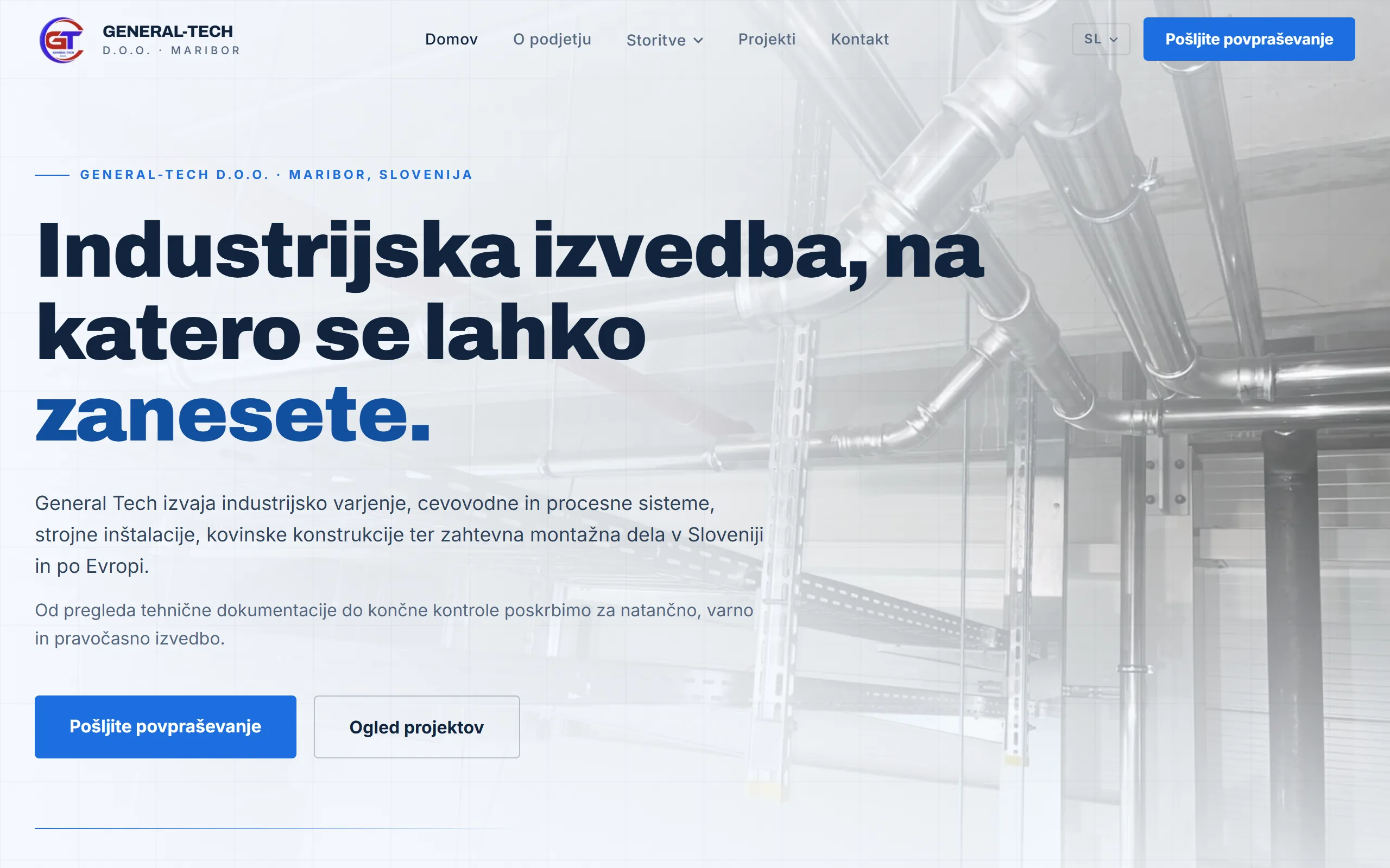 General-Tech — sajt za industrijsko zavarivanje